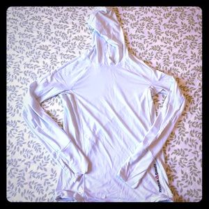 All white reebok crossfit workout long sleeved top