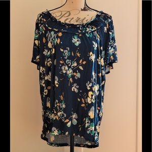 Merona Tops - Merona Soft Blue Floral Top Merona Tops - Merona Soft Blue Floral Top