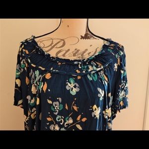 Merona Tops - Merona Soft Blue Floral Top Merona Tops - Merona Soft Blue Floral Top