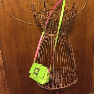 Dooney Bourke  green and pink cross body