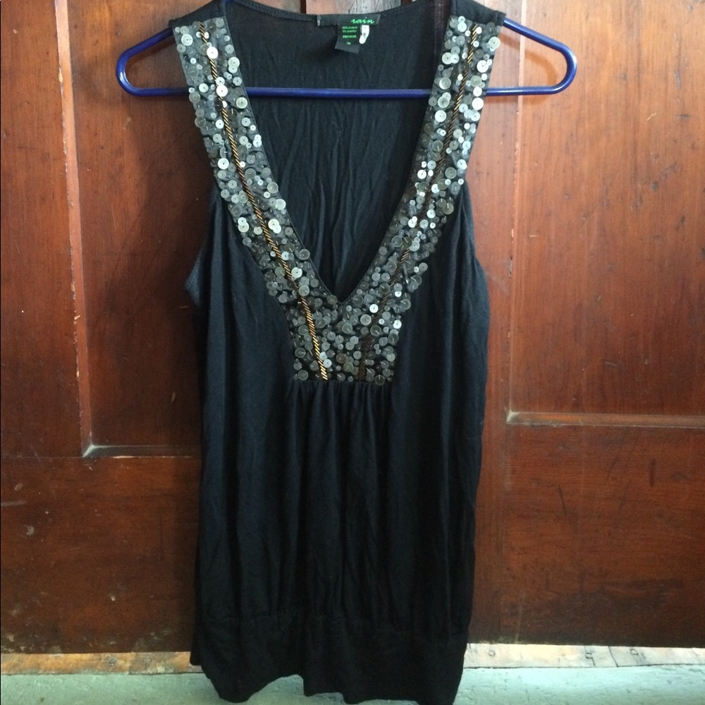 2/$15 Dressy tank top with deep v neck