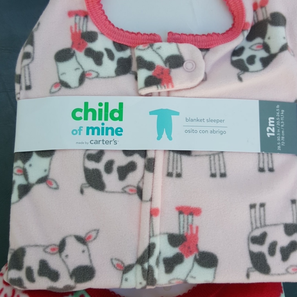 2 Carter's fleece sleepers