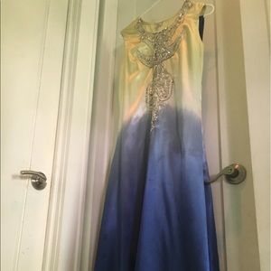 green and blue shalwar kameez