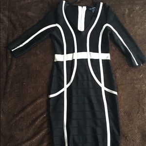Black and White French Connection Bandage Dress
