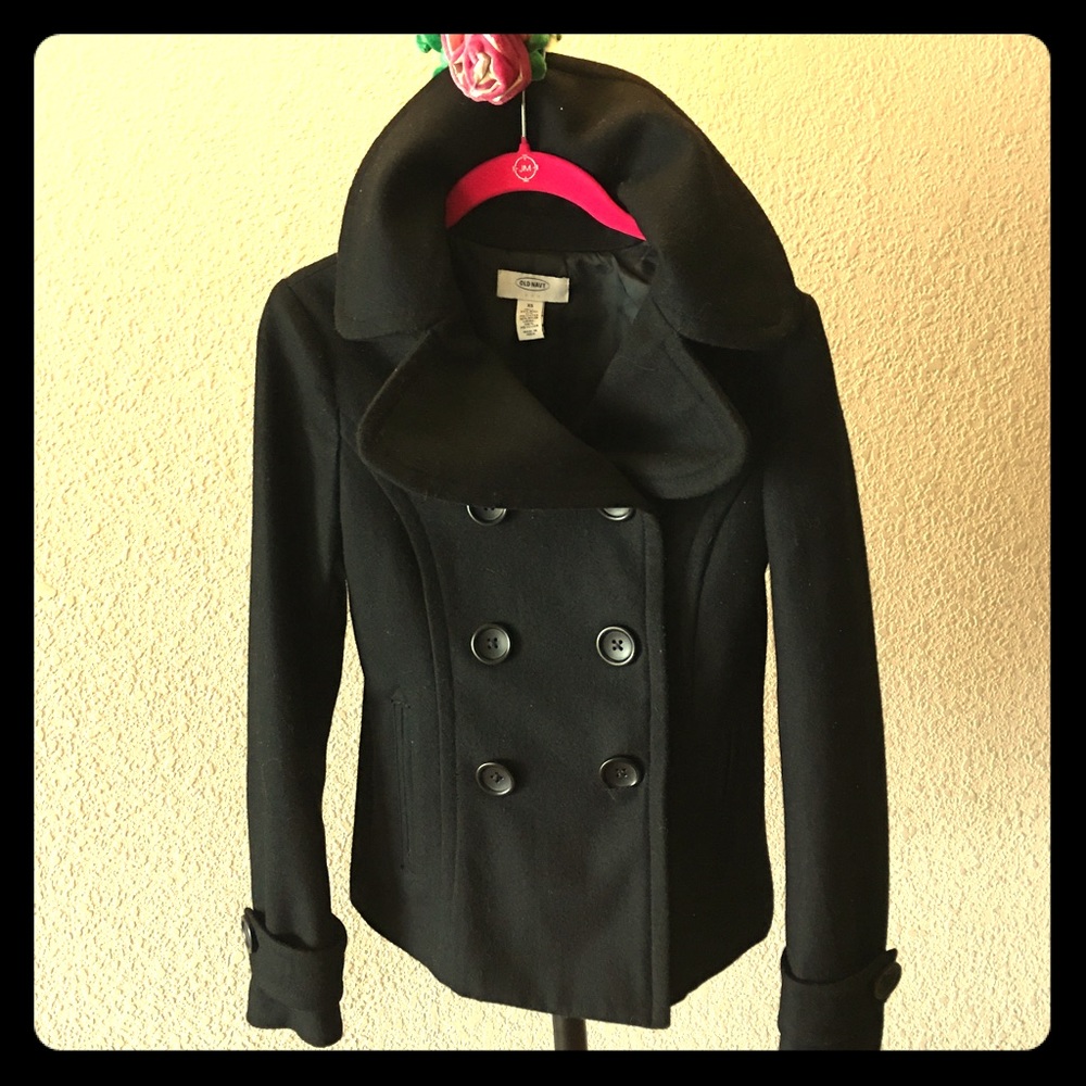 Black old navy pea coat