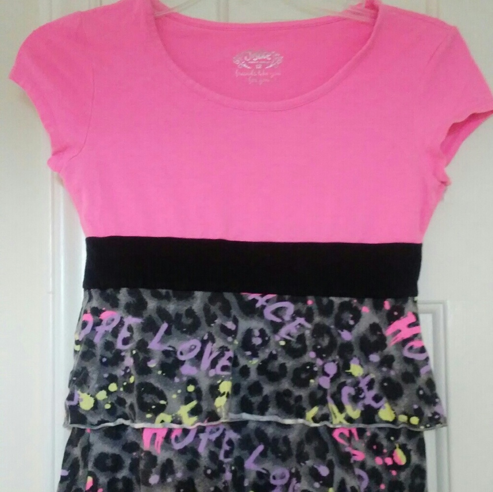 Justice tunic size 12 leopard peace love hope