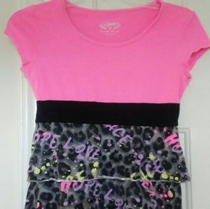 Justice tunic size 12 leopard peace love hope