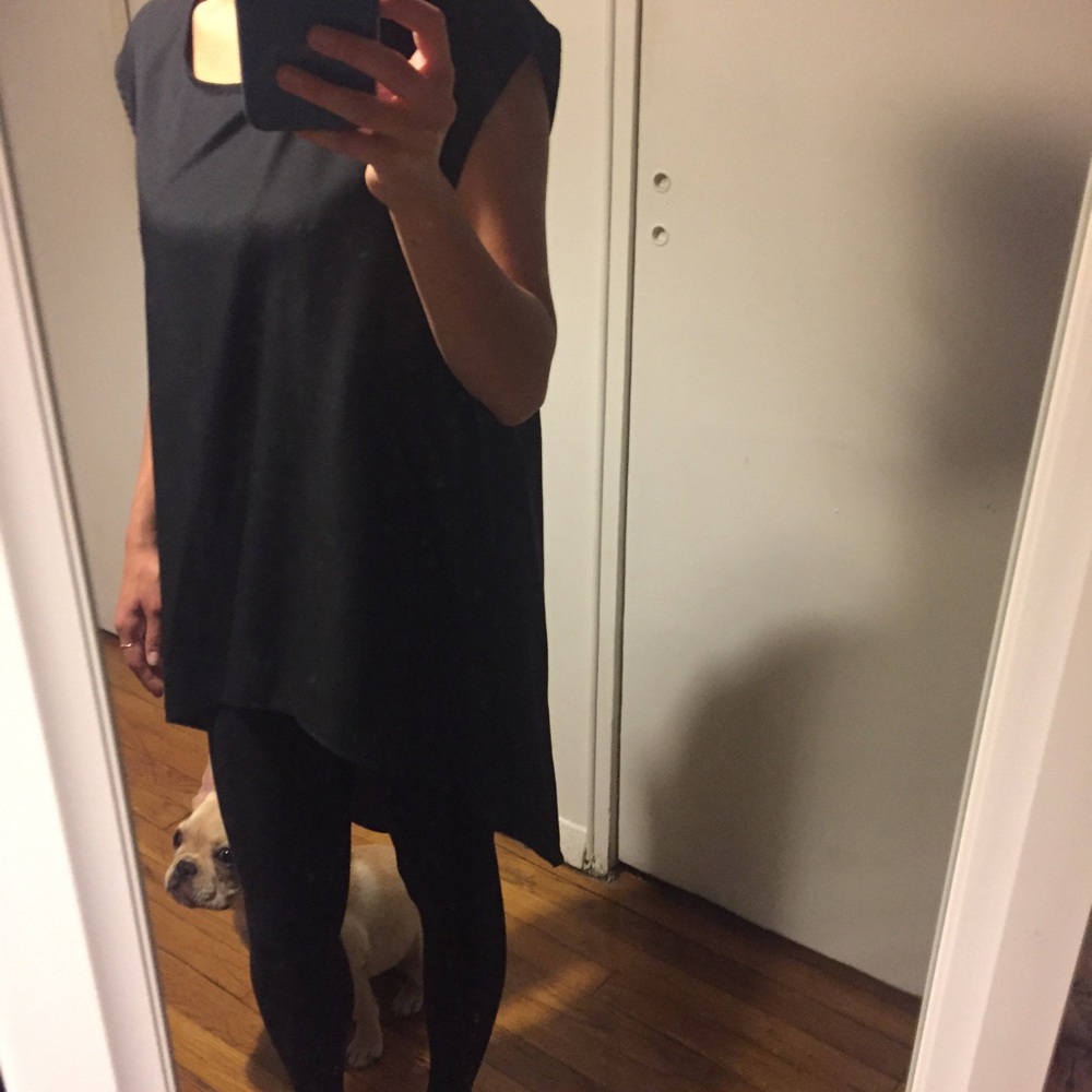 topshop Black high low tunic