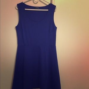 Blue scoop neck A-line dress