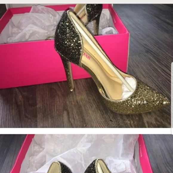 justfab gold heels