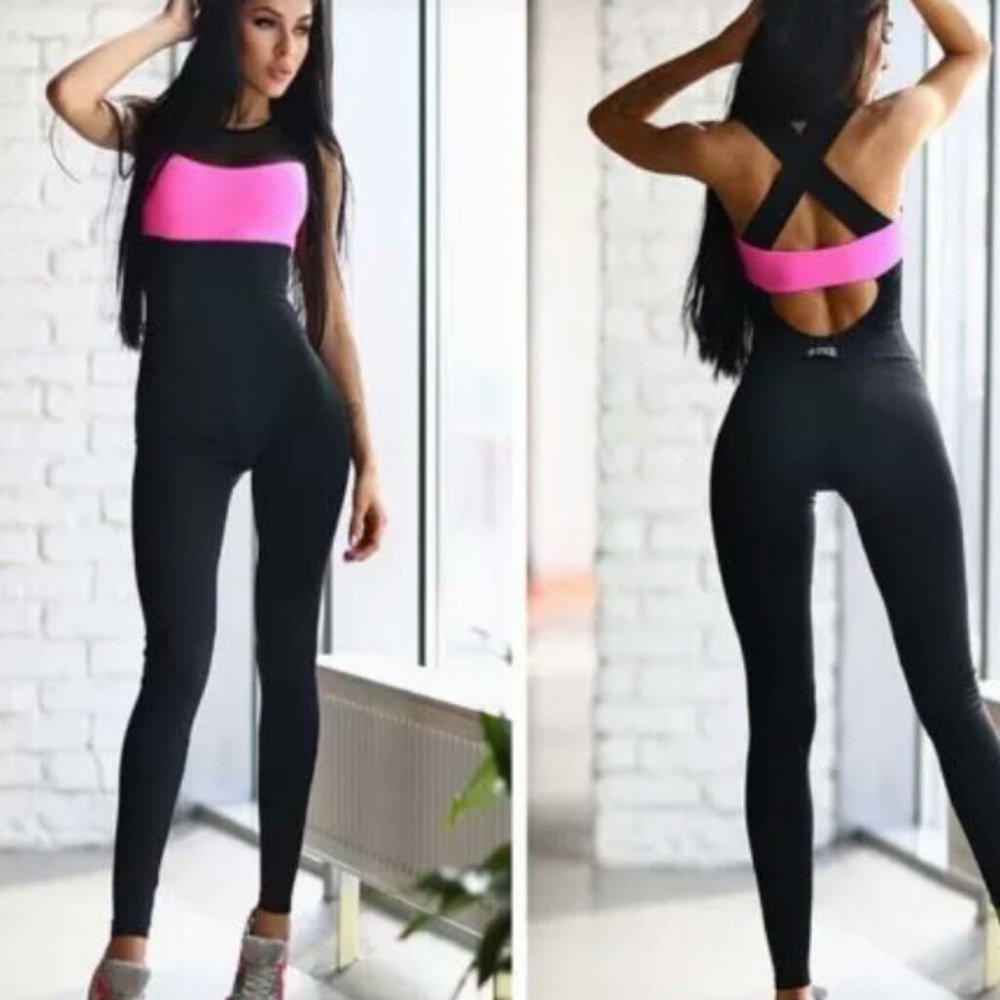 🦋🦋HOST PICK🦋🦋 Pink workout jumpsuit bodysuit