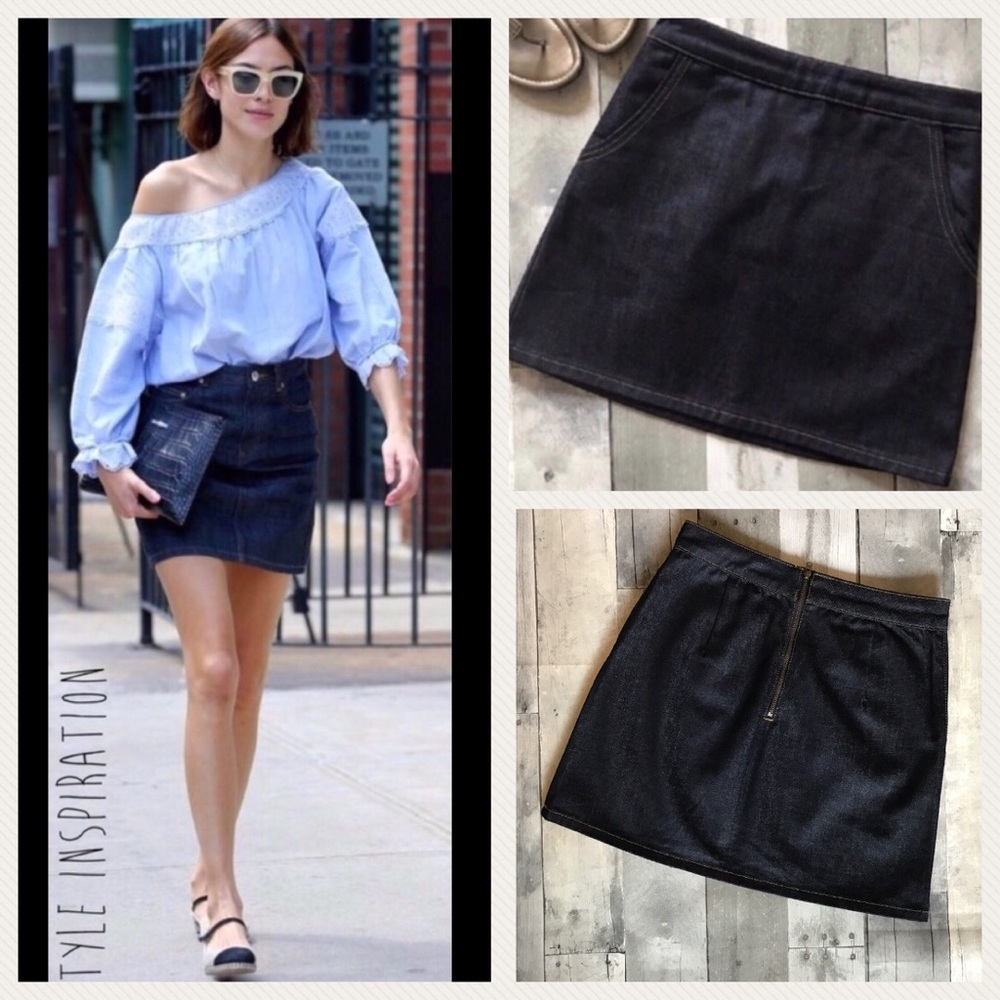 Top Shop Moto Denim Skirt Sz 26 / US4