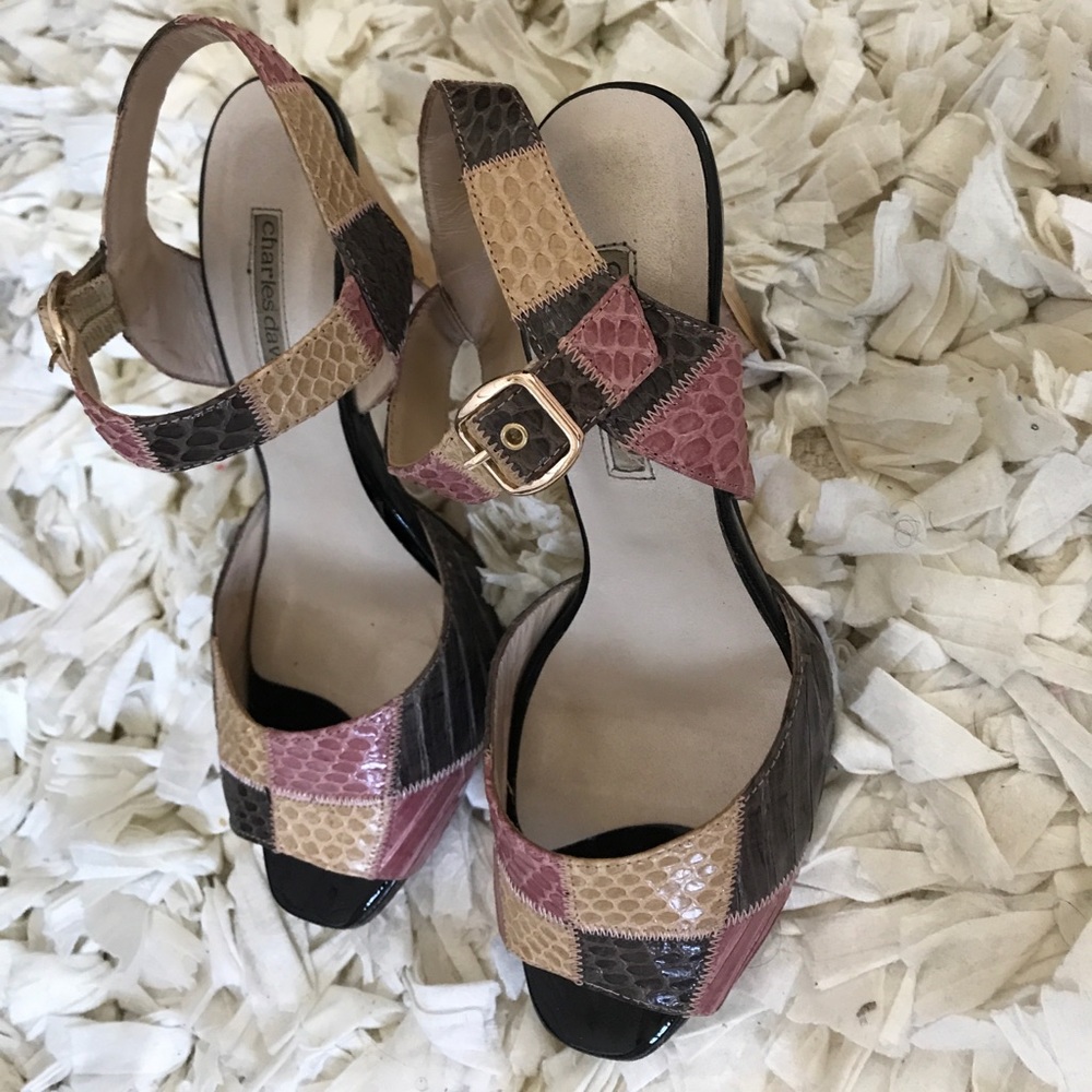 Charles David Peep Toe Strap Heel