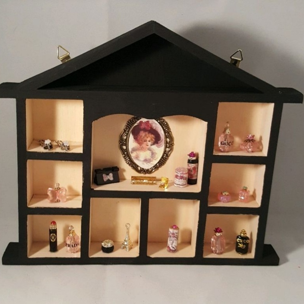 Miniature Dollhouse Handmade Shadow Black Bottles