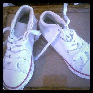 TOddler Levis white canvas high top tennis shoe