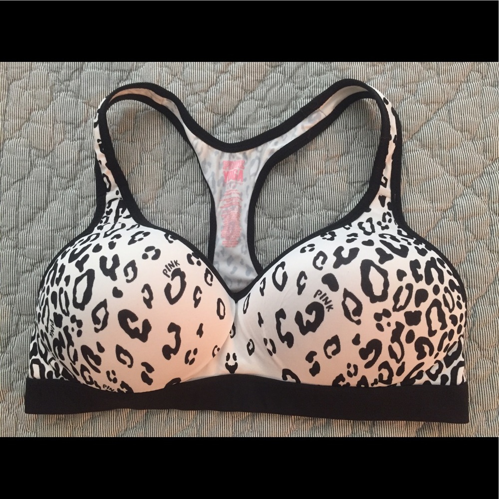 Leopard print PINK YOGA sports bra