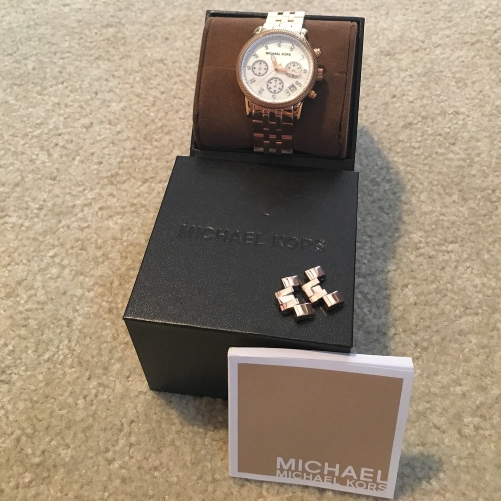 Rose Gold Michael Kors authentic watch with box