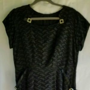 Vintge Black Cotton 1960  Iolite dress