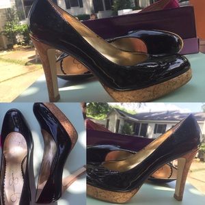 Jessica Simpson Black patent leather heels Size 6