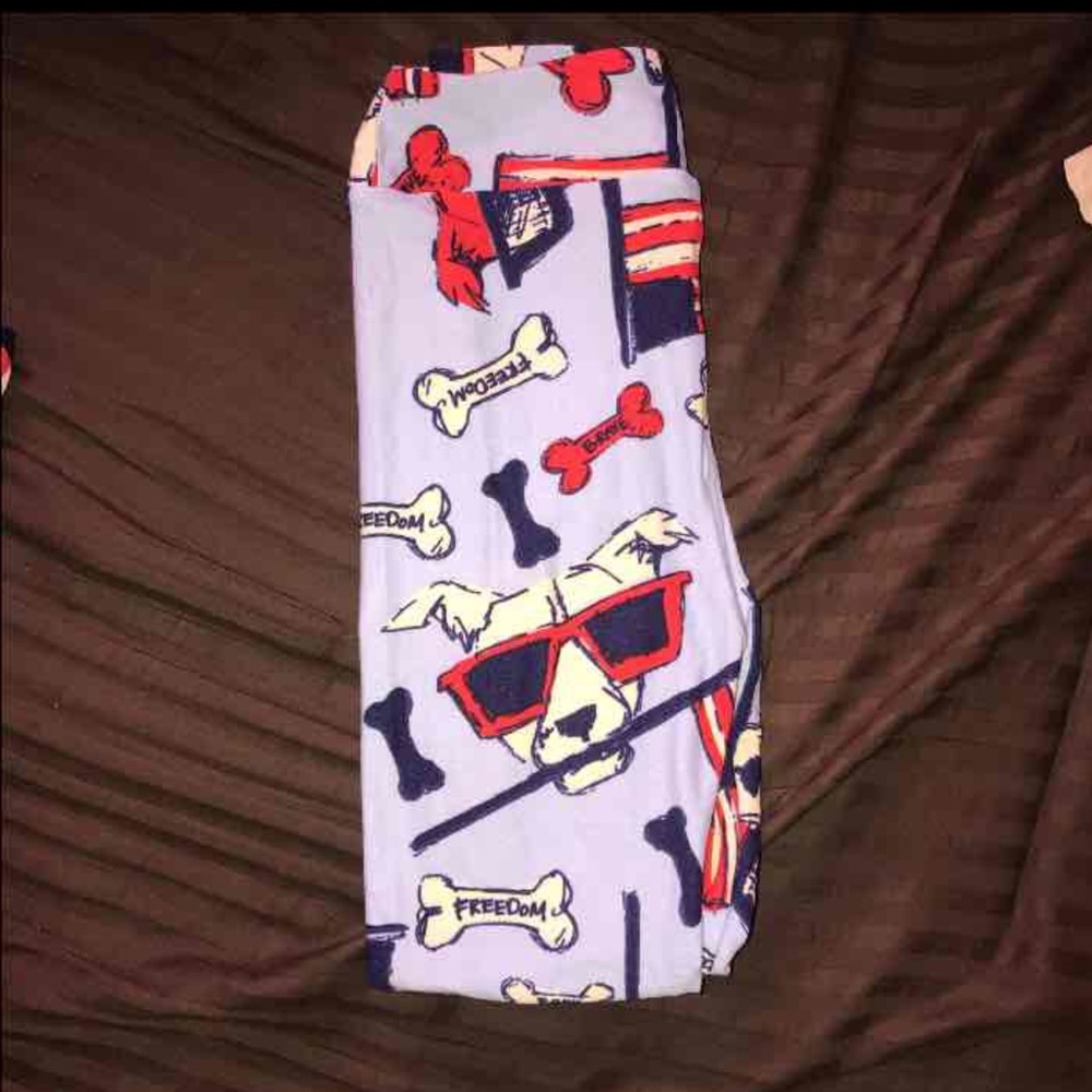 Lularoe Americana dog leggings lg/xl