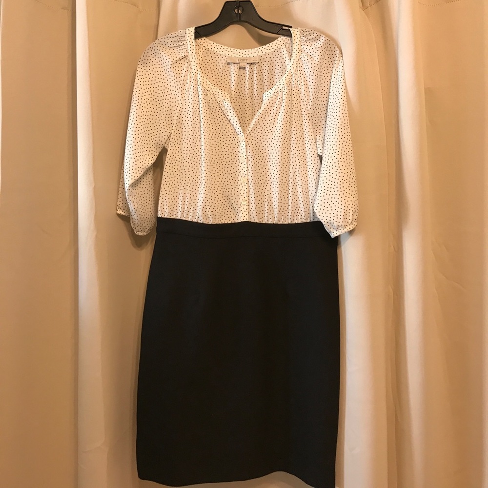 Ann Taylor Loft black and white dress. Size 4P.