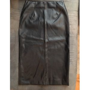 Zara Leather Midi Skirt