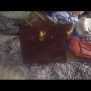 Hamilton Michael Kors Satchel- Maroon/ Burgany