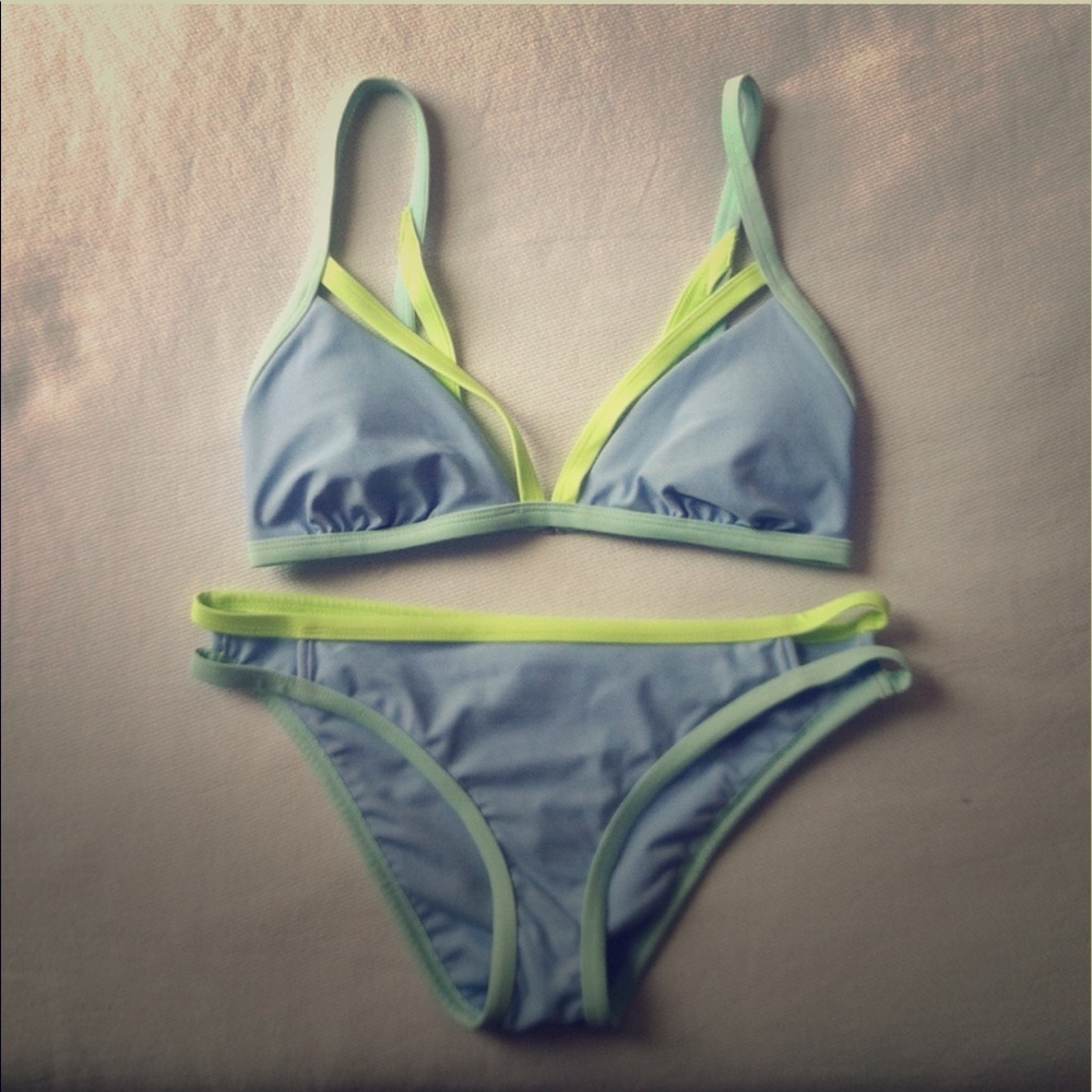 Light blue neon bikini