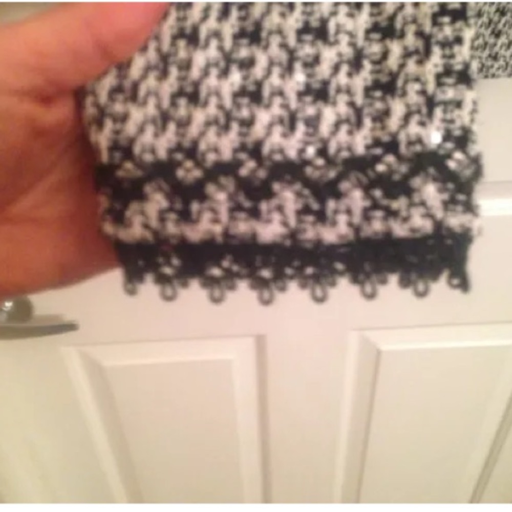 St John Evening Skirt Suit-Black &White,silver seq - Picture 3 of 7