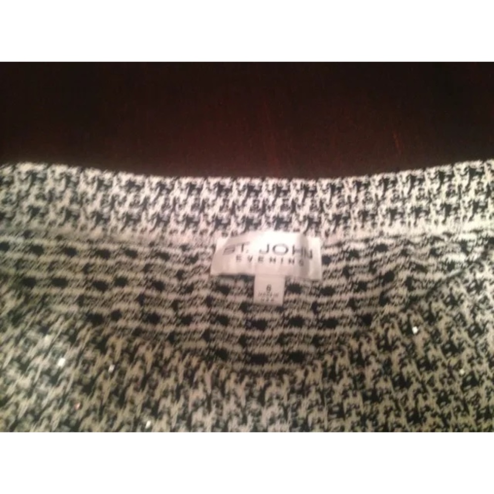 St John Evening Skirt Suit-Black &White,silver seq - Picture 6 of 7