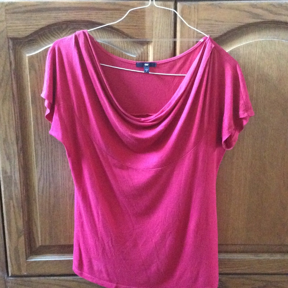 Red Cowl neck shirt from the Gap