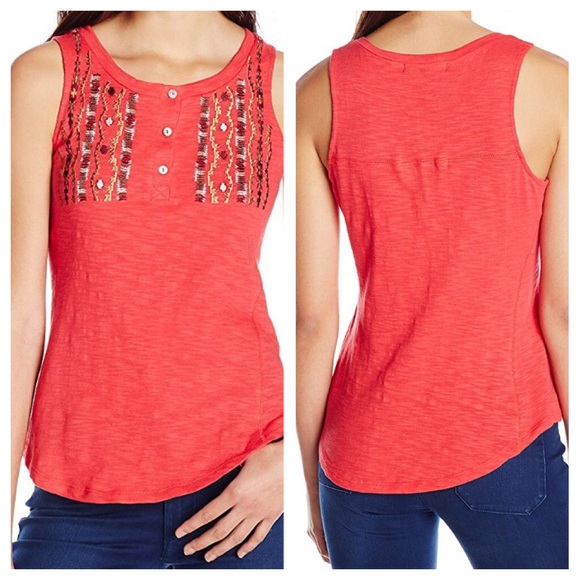 NWT SANCTUARY Embroidered Strawberry Red Top S - Picture 2 of 5