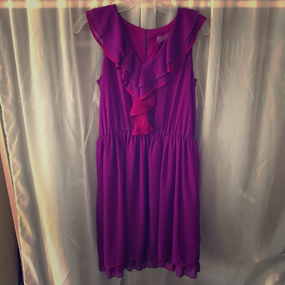 Purple Dress with Ruffle