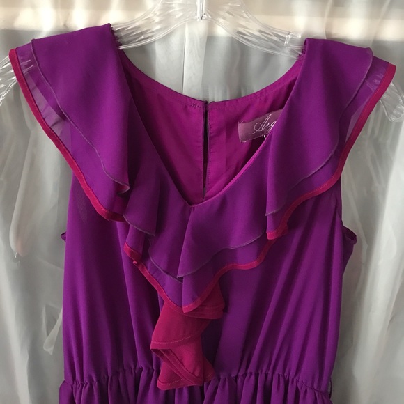 Purple Dress with Ruffle - Picture 3 of 4