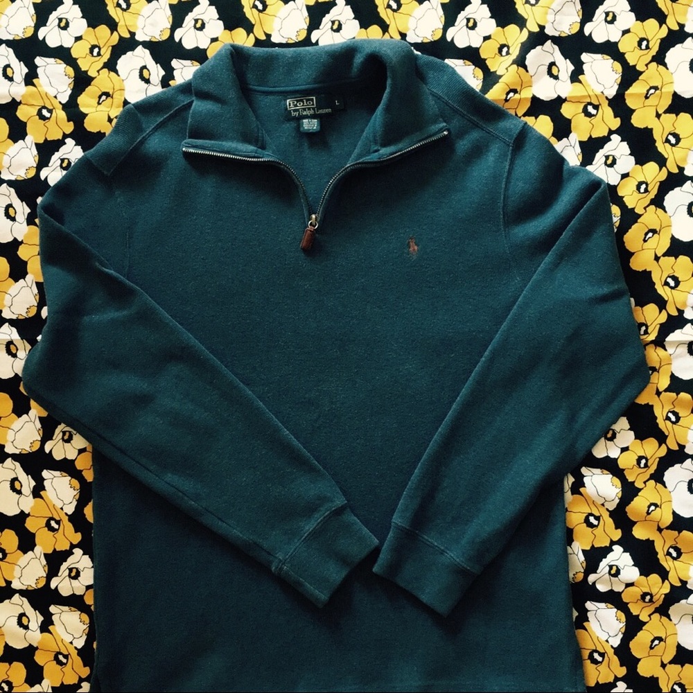 Light blue polo quarter zip jacket