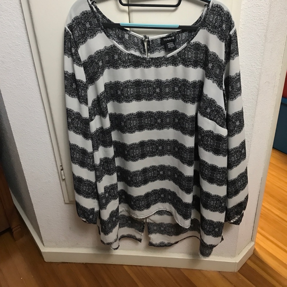 Torrid Long Sleeve Cold Shoulder Blouse