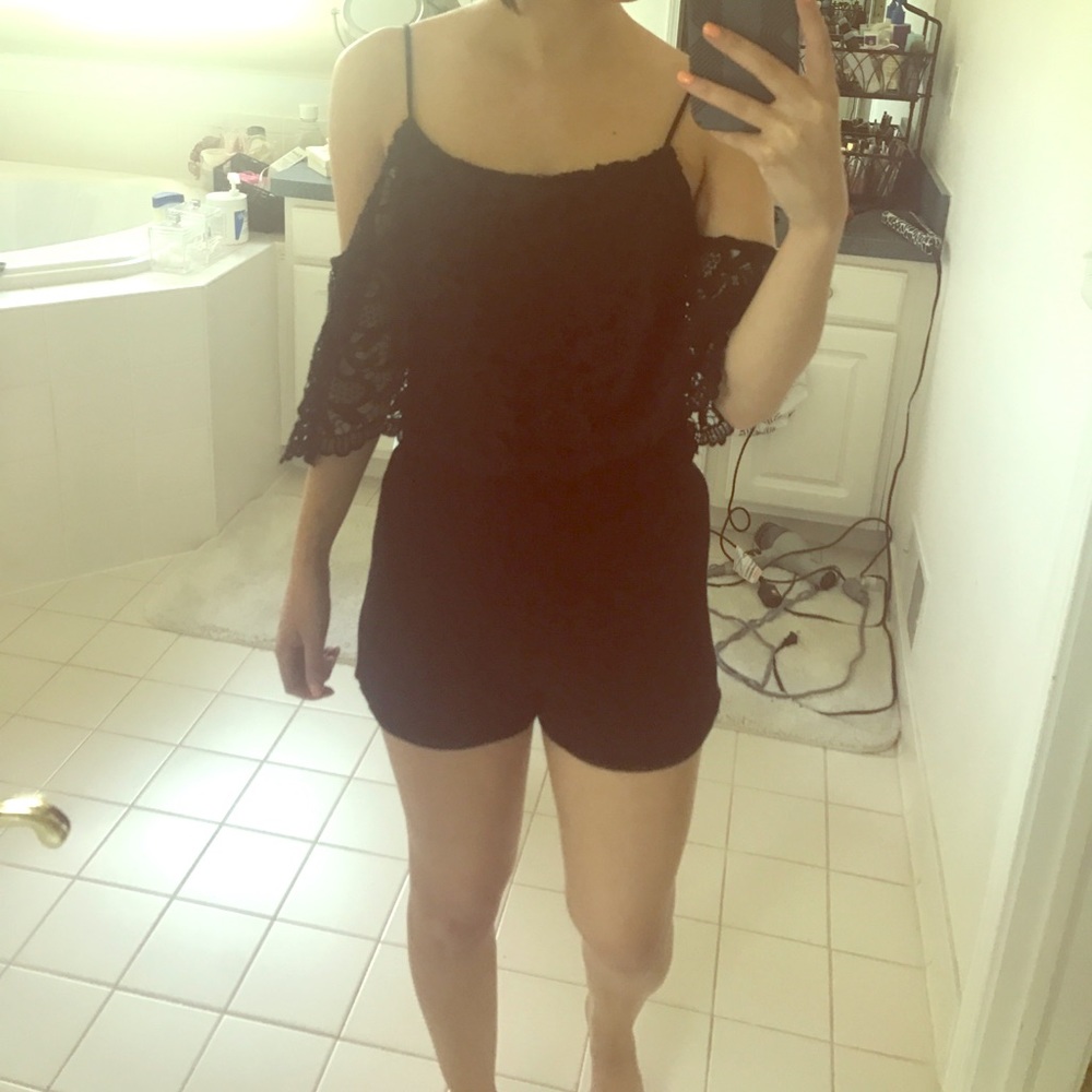 Gorgeous lace over lay romper