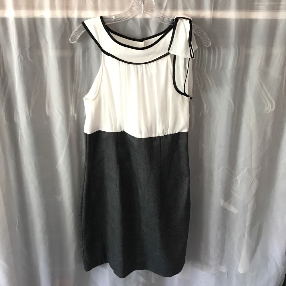 White and Grey Semi-Professional Dress