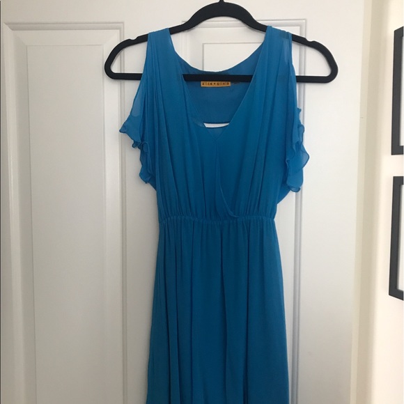 Alice and Olivia silk turquoise dress - Picture 1 of 6