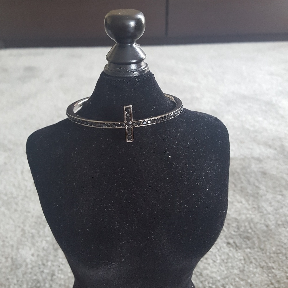 3/20 Rhinestone Cross Bangle - Picture 2 of 4