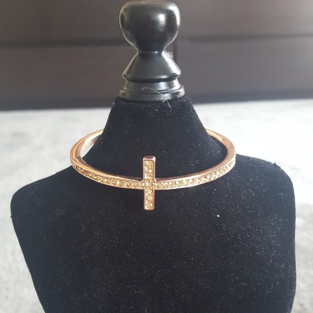 3/20 Rhinestone Cross Bangle - Picture 4 of 4