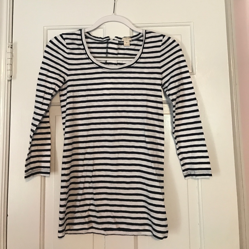 NWOT J. Crew White & Navy Striped Shirt❤