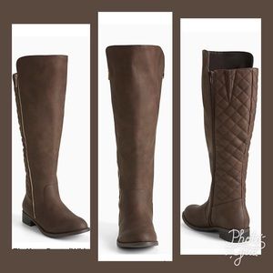 Torrid quilted side zip knee boots👢