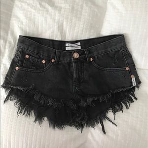 One Teaspoon Black Denim Bonitas Shorts
