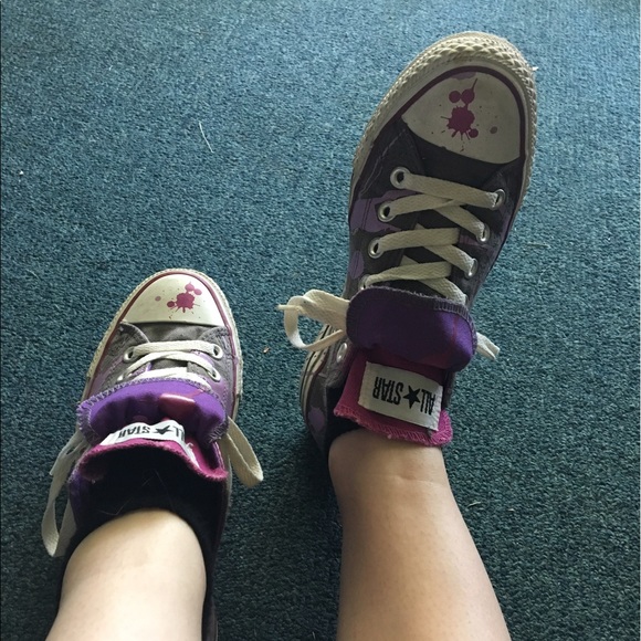 Grey and Purple Converse - Picture 3 of 4