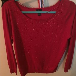 Red sweater with jewels. Never worn.