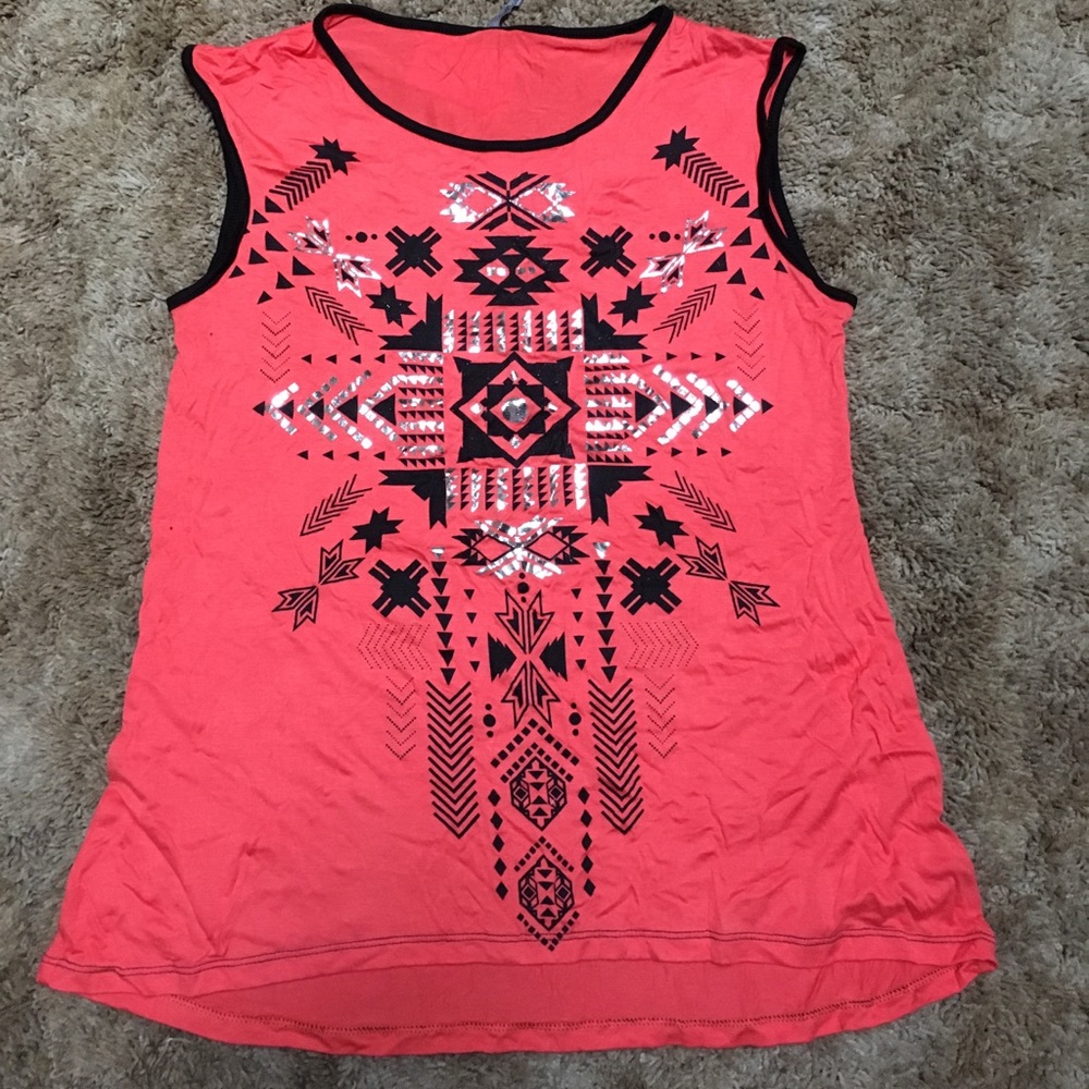 Bright Tank Top w/ Aztec Design