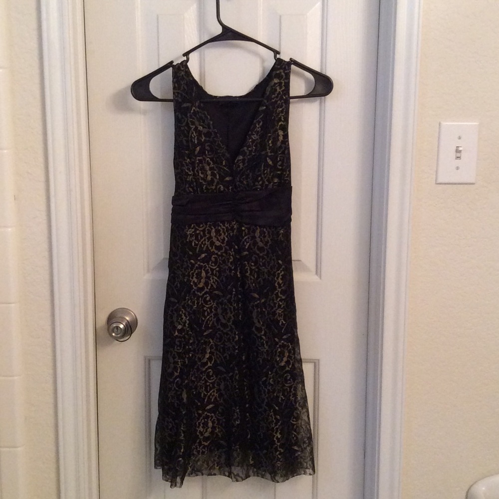 Black/gold floral dress
