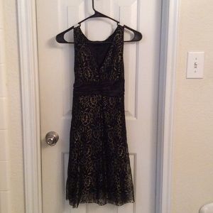 Black/gold floral dress