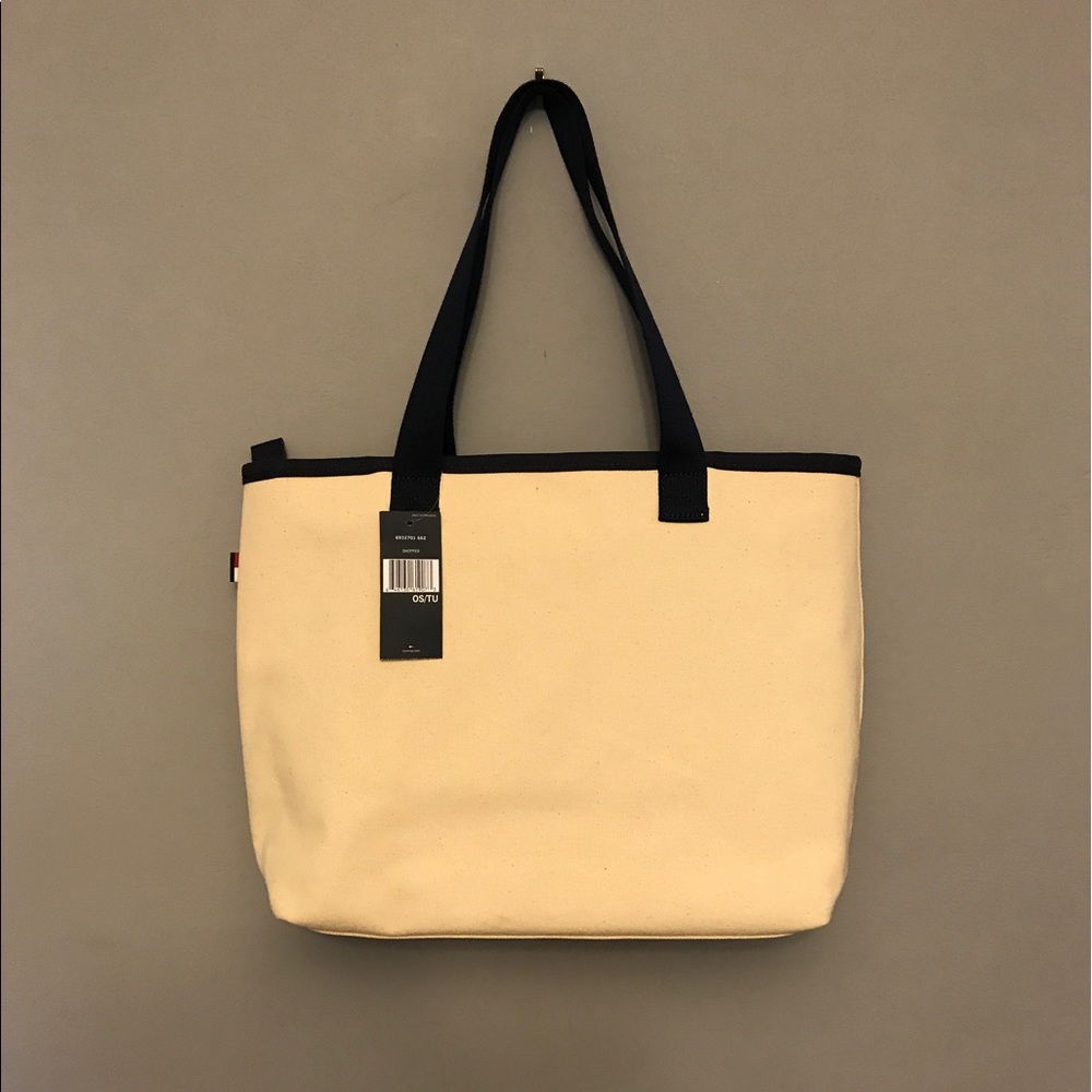NWT Tommy Hilfiger Natural Cotton Canvas Shopper - Picture 2 of 7